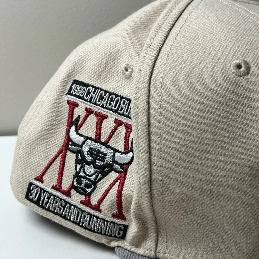 NWT Mitchell & Ness Heritage Collection Chicago Bulls Beige and Gray Hat NBA